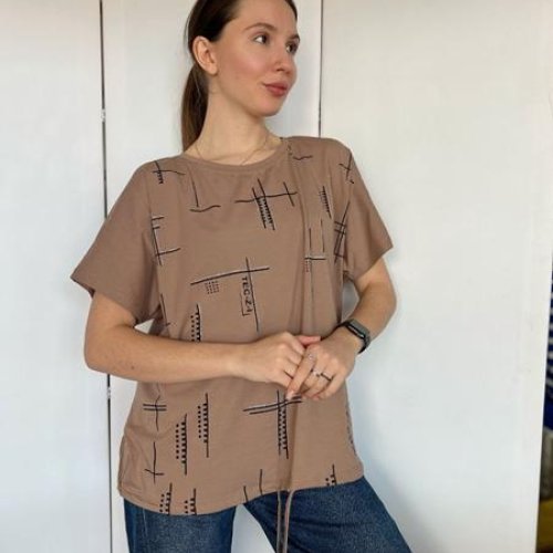 Футболка FSN (M-L) 6535 brown (лето) FSN 6535 brown