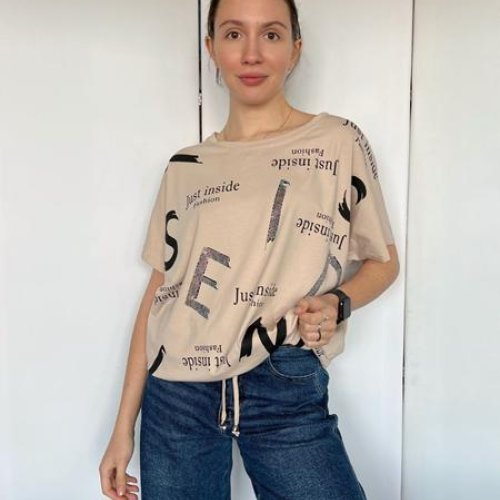 Футболка FSN (M-L) 6537 beige (лето) FSN 6537 beige