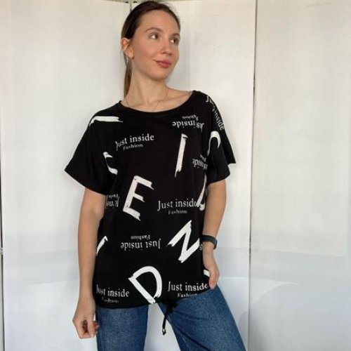 Футболка FSN (M-L) 6537 black (лето) FSN 6537 black