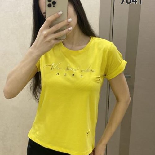 Футболка FSN (42-48) 7041 yellow (лето) FSN 7041 yellow