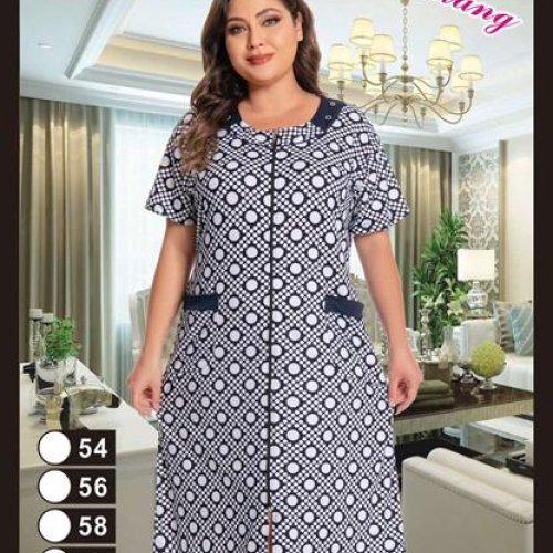 Халат Anion (54-62) 1317 white-navy (лето) Anion 1317 white-navy