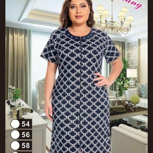 Халат Anion (54-62) 1323 navy-white (лето) Anion 1323 navy-white