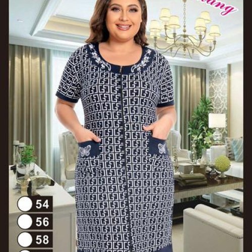 Халат Anion (54-62) 1330 navy-white (лето) Anion 1330 navy-white