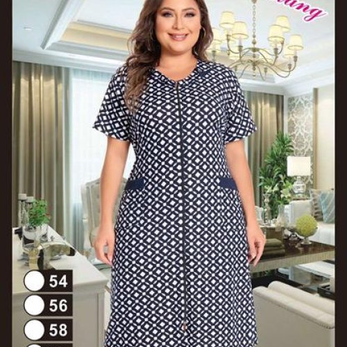 Халат Anion (54-62) 1337 navy-white (лето) Anion 1337 navy-white