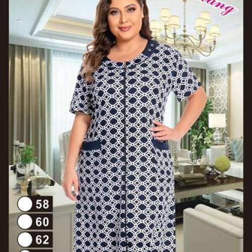 Халат Anion (58-66) 2318 navy-white (лето) Anion 2318 navy-white