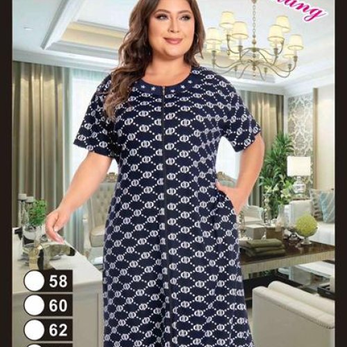 Халат Anion (58-66) 2327 navy-white (лето) Anion 2327 navy-white
