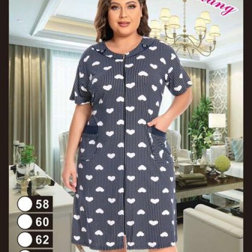 Халат Anion (58-66) 2331 navy-white (лето) Anion 2331 navy-white