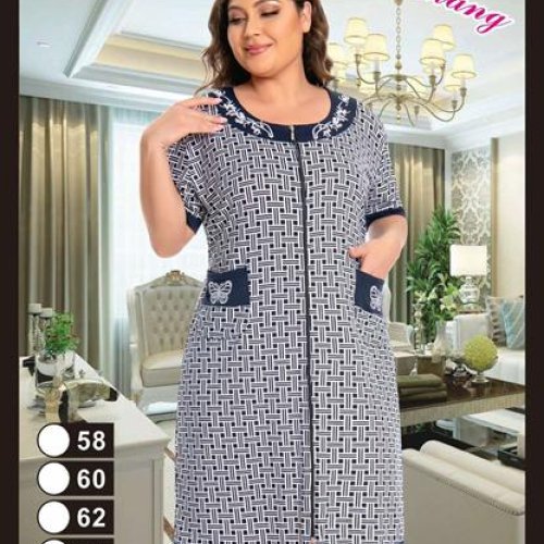 Халат Anion (58-66) 2332 navy-white (лето) Anion 2332 navy-white