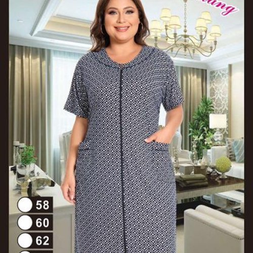 Халат Anion (58-66) 2336 white-navy (лето) Anion 2336 white-navy