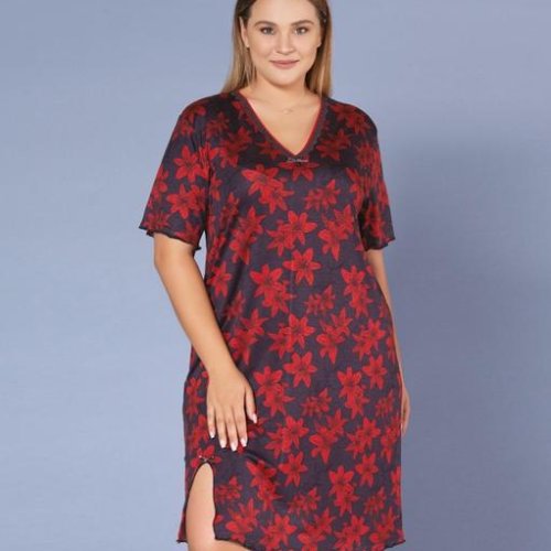 Ночнушка Trikotag (2XL-5XL) 6359 red (лето) Trikotag 6359 red