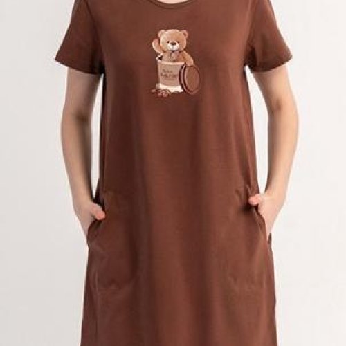 Ночнушка Trikotag (M-2XL) 601143 brown (лето) Trikotag 601143 brown