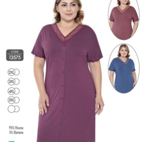 Ночнушка Trikotag (2XL-5XL) 13575 wine (лето) Trikotag 13575 wine