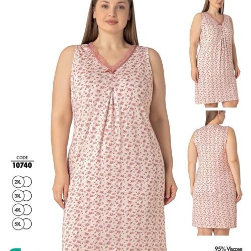Ночнушка Trikotag (2XL-5XL) 10740 beige (лето) Trikotag 10740 beige
