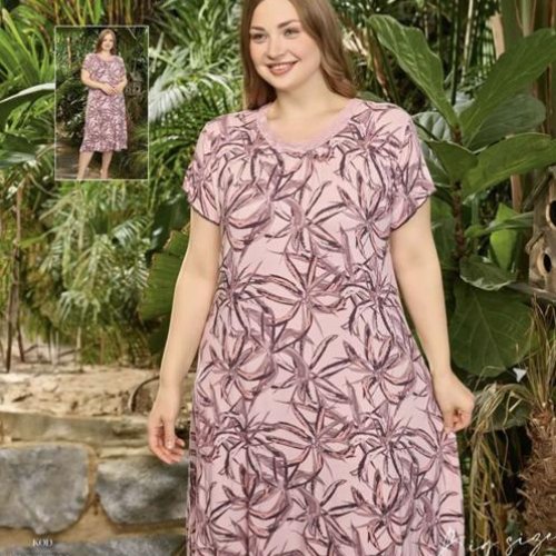 Ночнушка Trikotag (2XL-5XL) 800261 pink (лето) Trikotag 800261 pink