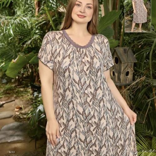 Ночнушка Trikotag (2XL-5XL) 800239 beige (лето) Trikotag 800239 beige