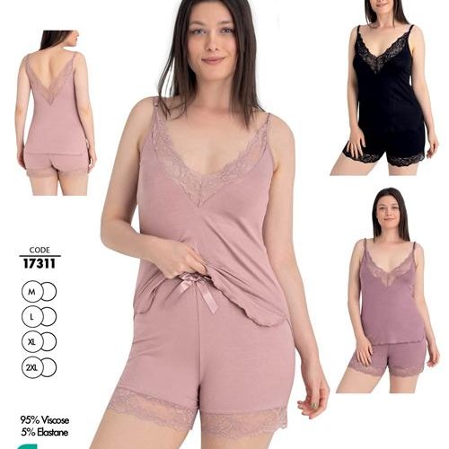 Пижама Trikotag (M-2XL) 17311 black (лето) Trikotag 17311 black