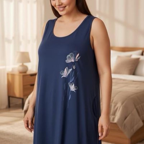 Ночнушка Trikotag (5XL-7XL) 601191 navy (лето) Trikotag 601191 navy