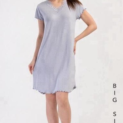 Ночнушка Trikotag (XL-4XL) T516 l.grey (лето) Trikotag T516 l.grey