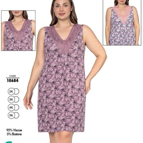 Ночнушка Trikotag (2XL-5XL) 10684 pink (лето) Trikotag 10684 pink