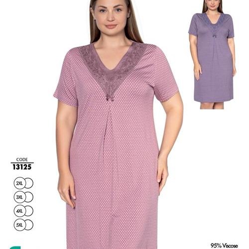 Ночнушка Trikotag (2XL-5XL) 13125 pink (лето) Trikotag 13125 pink