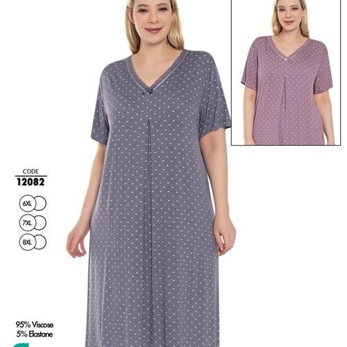 Ночнушка Trikotag (6XL-8XL) 12082 d.pink (лето) Trikotag 12082 d.pink