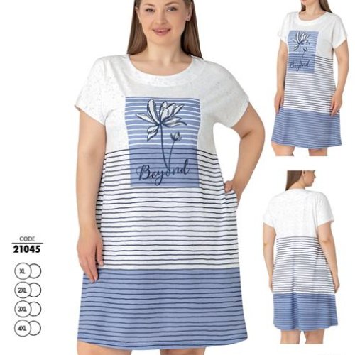 Ночнушка Trikotag (XL-4XL) 21045 white (лето) Trikotag 21045 white