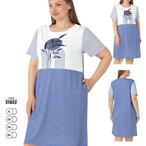 Ночнушка Trikotag (XL-4XL) 21052 l.blue (лето) Trikotag 21052 l.blue