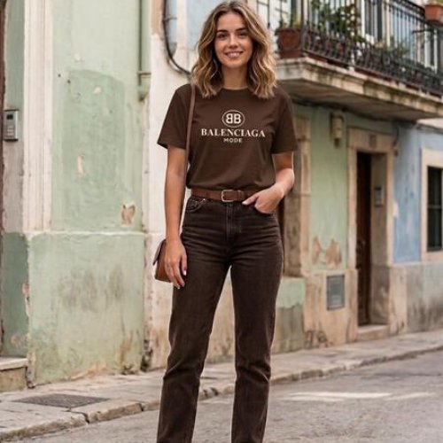 Футболка Newe (L-XL) 2298 brown (лето) Newe 2298 brown