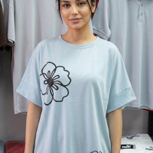 Футболка Newe (4XL-5XL) 501 l.blue (лето) Newe 501 l.blue