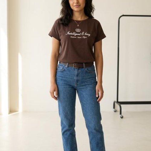 Футболка Newe (2XL-3XL) NW78 brown (лето) Newe NW78 brown
