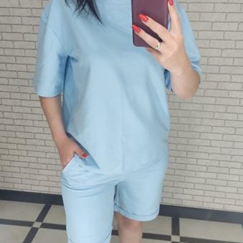 Костюм Valentina (48-56) 043-3 l.blue (лето) Valentina 043-3 l.blue