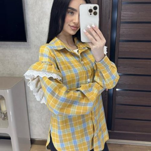 Рубашка Valentina (46-52) 10 yellow (деми) Valentina 10 yellow