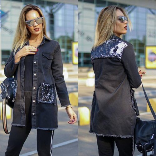 Куртка Valentina (S-2XL) VL140 black (деми) Valentina VL140 black