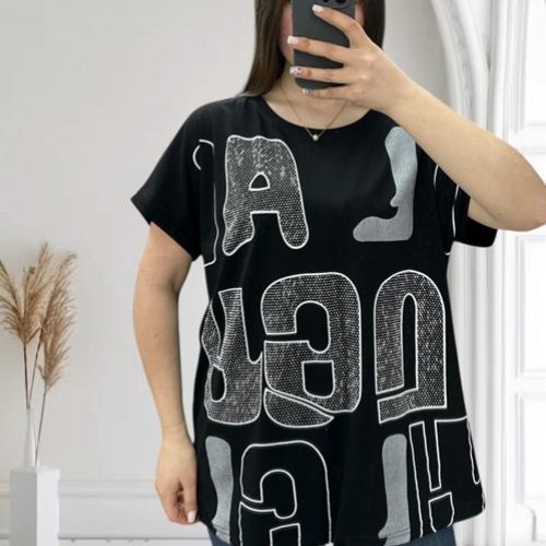 Футболка LeVisha (L-2XL) 25311 black (лето) LeVisha 25311 black