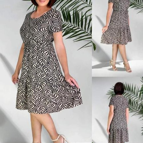 Платье DGMD (44-50) 919 beige-black (лето) DGMD 919 beige-black