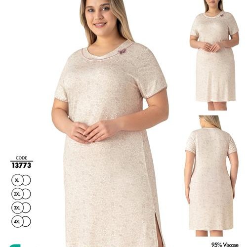 Ночнушка Cotpark (XL-4XL) 13773 beige (лето) Cotpark 13773 beige