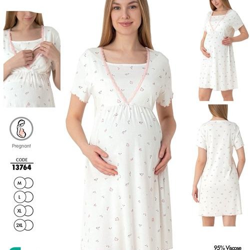 Ночнушка Cotpark (M-2XL) 13764 white (лето) Cotpark 13764 white