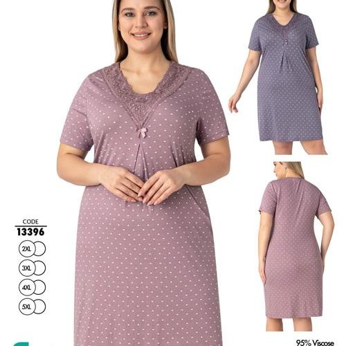 Ночнушка Cotpark (2XL-5XL) 13396 d.pink (лето) Cotpark 13396 d.pink