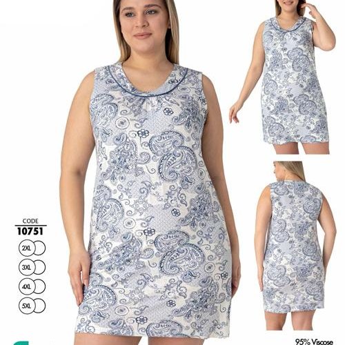 Ночнушка Cotpark (2XL-5XL) 10751 l.blue (лето) Cotpark 10751 l.blue