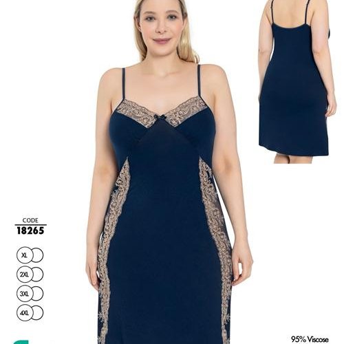 Ночнушка Cotpark (XL-4XL) 18265 navy (лето) Cotpark 18265 navy