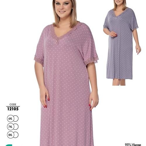 Ночнушка Cotpark (6XL-8XL) 12105 pink (лето) Cotpark 12105 pink