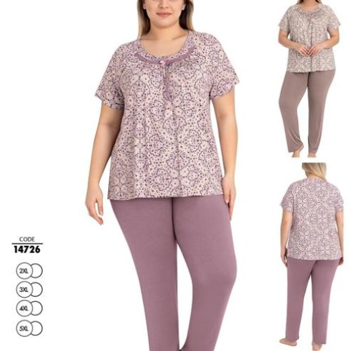 Пижама Cotpark (2XL-5XL) 14726 pink (лето) Cotpark 14726 pink