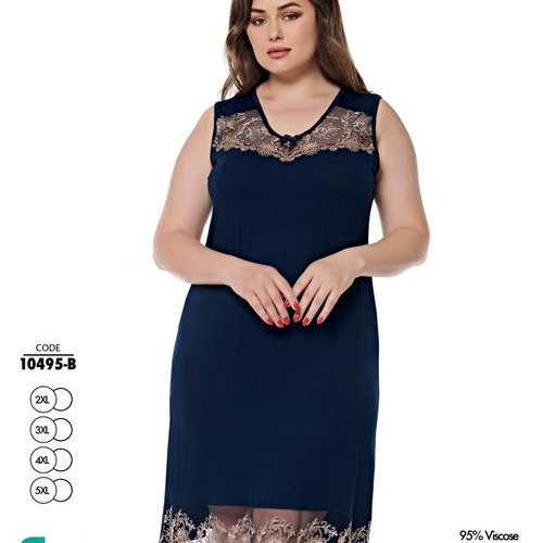 Ночнушка Cotpark (2XL-5XL) 10495B navy (лето) Cotpark 10495B navy