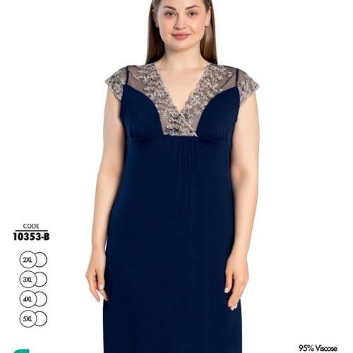 Ночнушка Cotpark (2XL-5XL) 10353B navy (лето) Cotpark 10353B navy