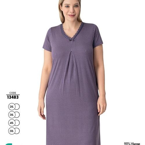 Ночнушка Cotpark (2XL-5XL) 13483 violet (лето) Cotpark 13483 violet