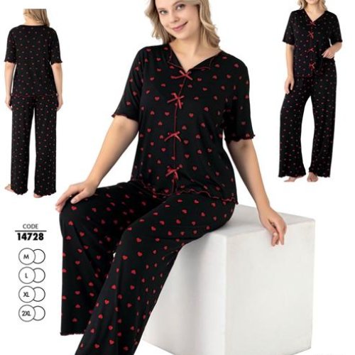 Пижама Cotpark (M-2XL) 14728 black (лето) Cotpark 14728 black