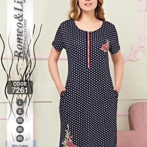 Халат Cotpark (L-4XL) 7261 black (лето) Cotpark 7261 black