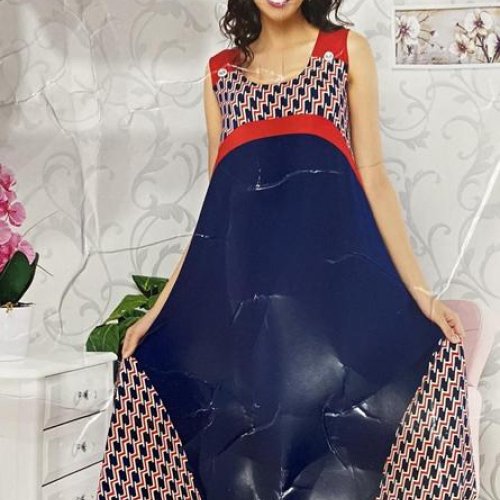 Халат Cotpark (2XL-6XL) 5988 navy (лето) Cotpark 5988 navy