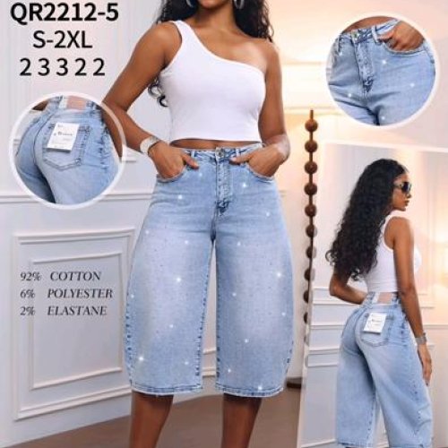 Бриджи Jeans Club (S-2XL) QR2212-5 l.blue (лето) Jeans Club QR2212-5 l.blue