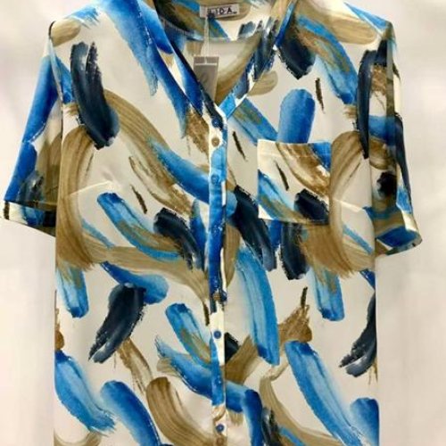 Рубашка LIDA (52-62) 1906-13 blue-khaki (лето) LIDA 1906-13 blue-khaki